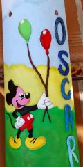 Teja decorativa artesanal en relieve: Mickey (Personalizable)